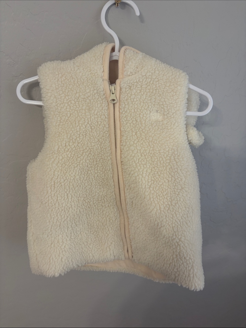 GAP Kids Cream Sherpa Vest with Zip